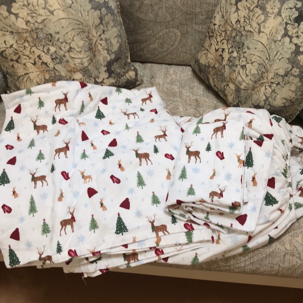 Winter Themed Flannel Sheets for Full Mattress